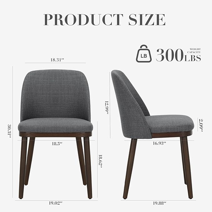 COLAMY Upholstered Dining Chairs Set of 2, Modern Kitchen Chairs - Image 8