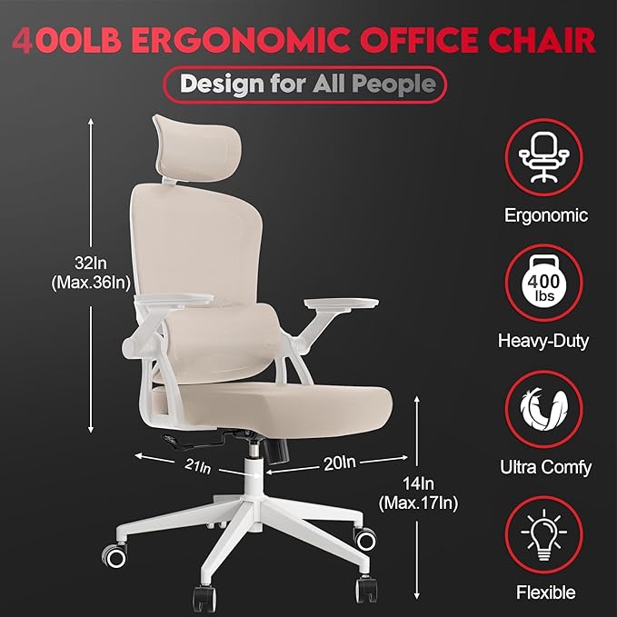 Ergonomic Office Chair - 400LB Comfy Desk Chairs - Image 2