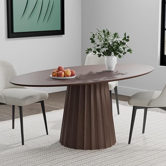 Casaphoria 67" Oval Dining Table, Modern Wood Kitchen Table by Casaphoria