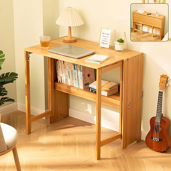 Bamboo Folding Desk Mid Century Modern Desk by Unknown