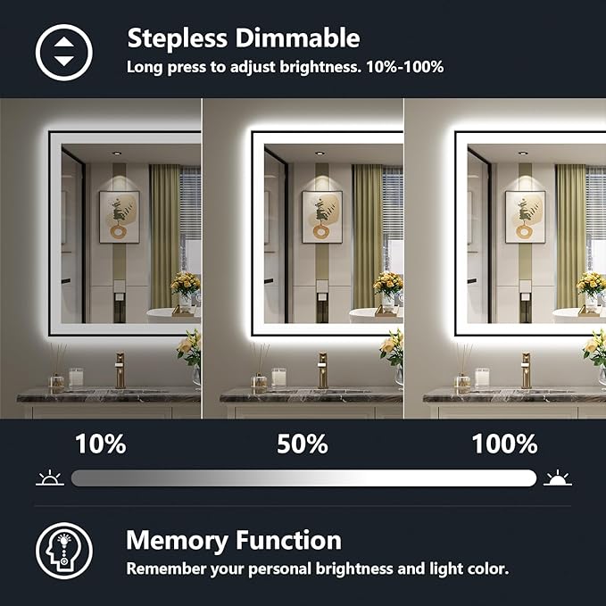 44x36 Inch LED Bathroom Mirror - Image 4