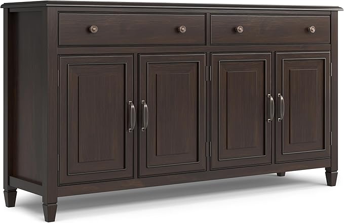 SIMPLIHOME Connaught SOLID WOOD 67 inch Wide Traditional Large Sideboard Buffet by SimpliHome