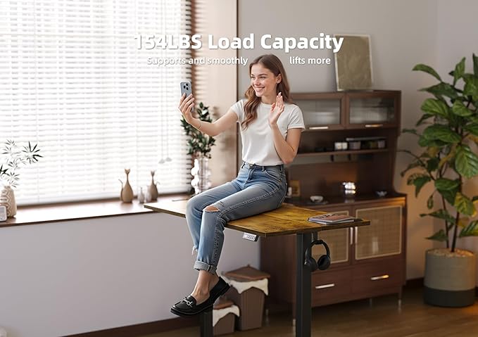 Seang Standing Desk with Adjustable Height, 48x24 Inch Electric Stand Up Desk - Image 8