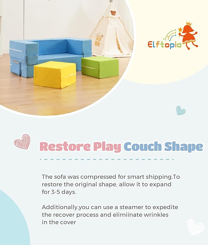 Modular Kids Sofa, Toddler Couch Foam Armchair - Image 7