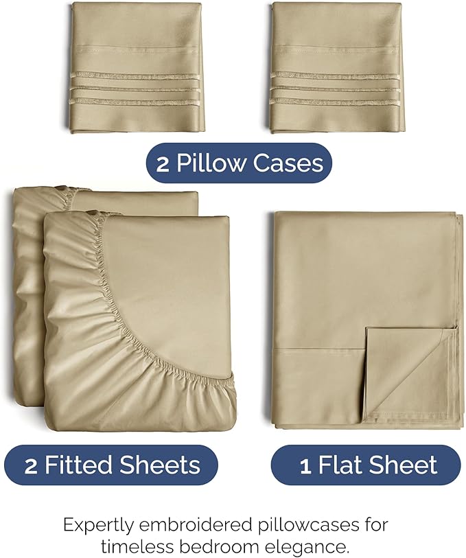 Split King Size 5 Piece Sheet Set - Image 2