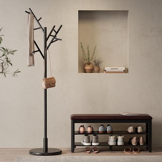 Coat Rack, Solid Wood Coat Rack Freestanding - Image 2