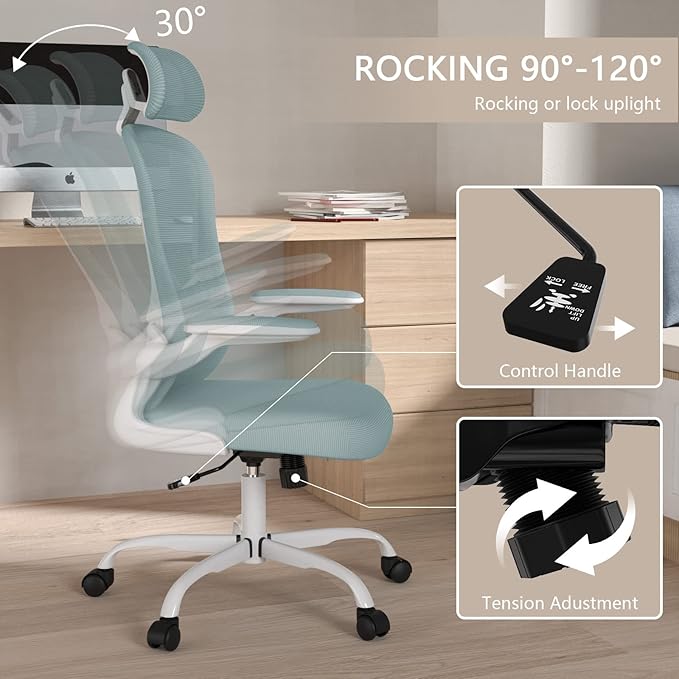 Office Chair, High Back Ergonomic Desk Chair, Breathable Mesh Desk Chair - Image 4
