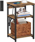 TUTOTAK End Table with Charging Station, Nightstand, 3-Tier Couch Side Table by WelcometotheTUTOTAKHome