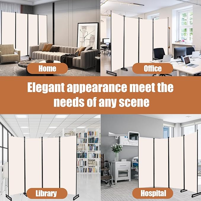 Room Divider Portable 88'' Partition Room Dividers and Folding Privacy Screens - Image 7
