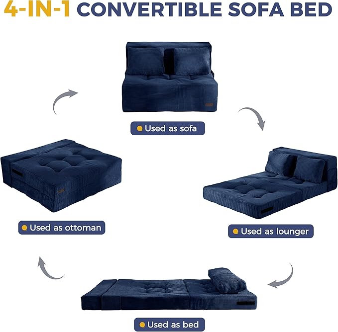 MAXYOYO Convertible Sofa Bed, Fold Out Sleeper Sofa - Image 9