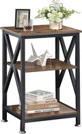 End Tables with Storage Shelf, Small Side Table 3-Tier, End Tables Living Room by TooCust