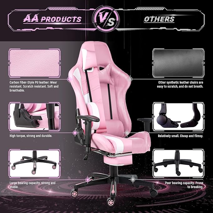 AA Products Gaming Chair Ergonomic High Back Computer Racing Chair Adjustable - Image 7