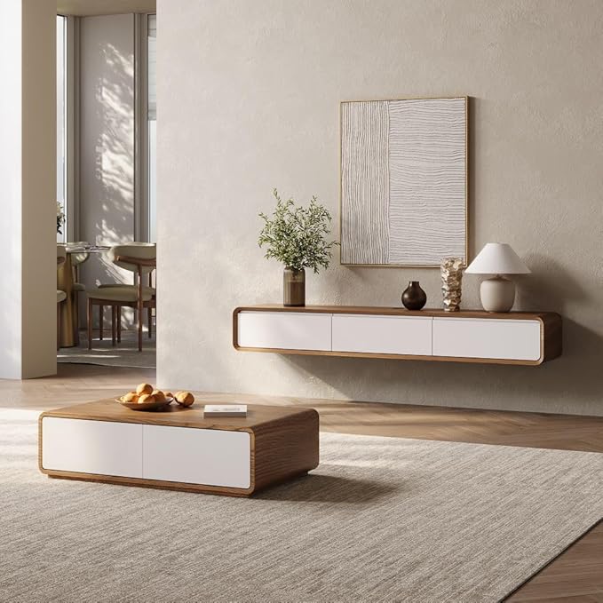 POVISON Fully-Assembled Minimalist Floating TV Stand, Modern Wall-Mounted - Image 3