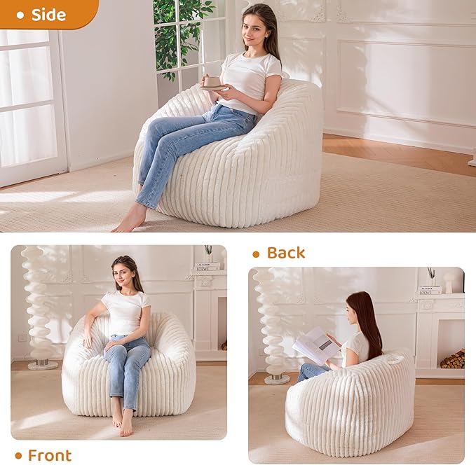 BYBYME Giant Bean Bag Chair for Adults and Kids, Large Comfy Cozy Beanbag - Image 6