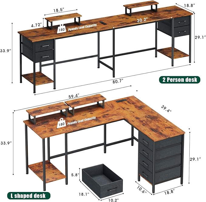 59 inch L Shaped Computer Desk - Image 3