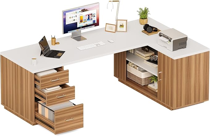 LITTLE TREE 87-Inch Modern Executive Desk - Image 3