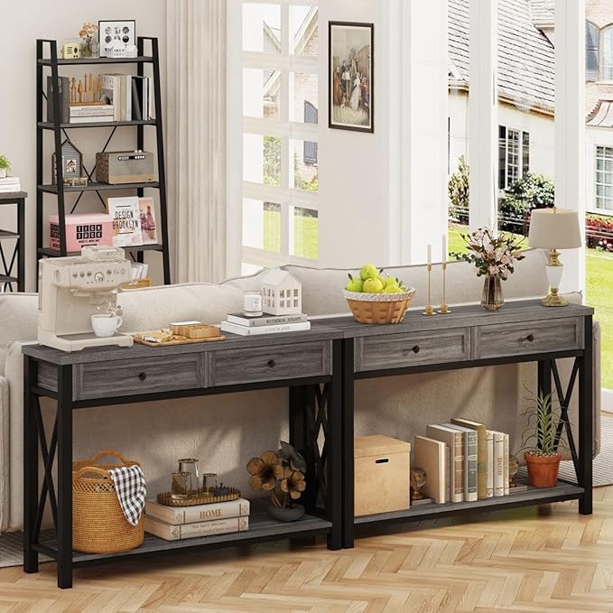 BON AUGURE Sofa Table with Drawers, Console Tables - Image 6