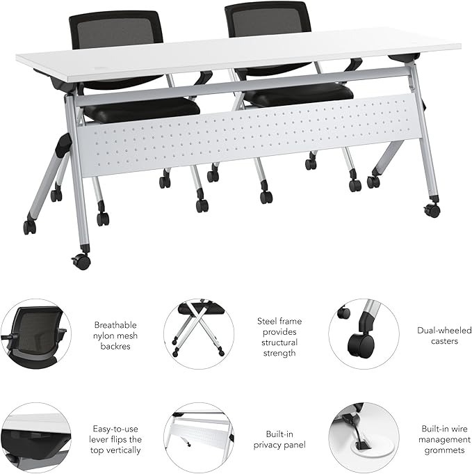 Bush Business Furniture Folding Training Table Set - Image 6