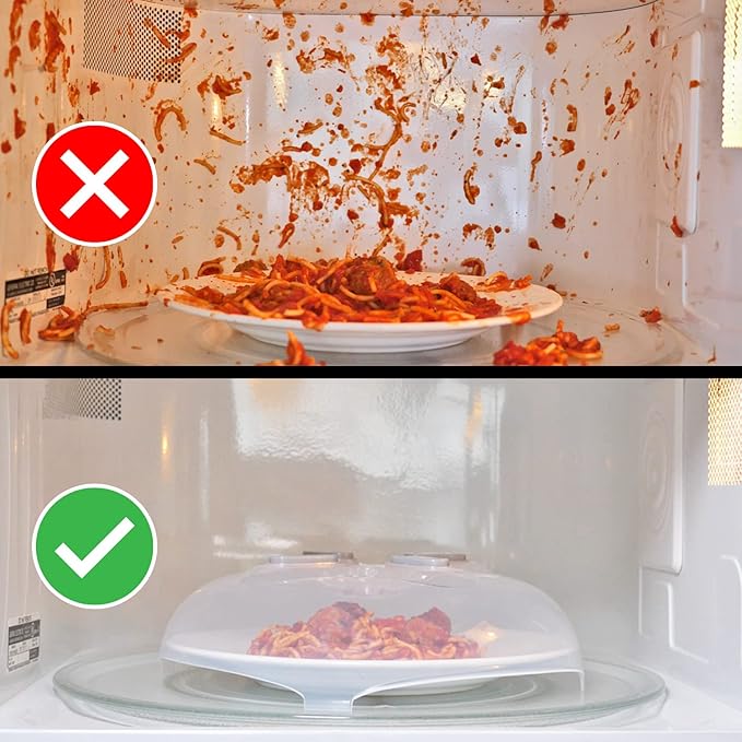 Magnetic Splatter Cover, 12-Inch Clear BPA-Free Food Lid, Vented Plate Guard - Image 5