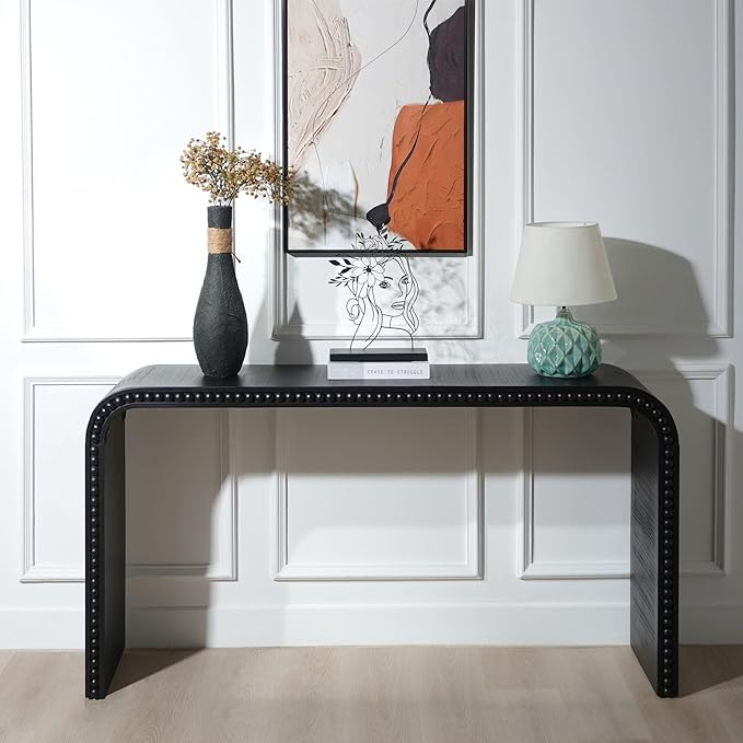KEIKI Wood Console Table Behind Couch & Sofa, Retro Style - Image 3