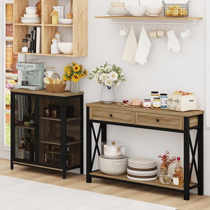 BON AUGURE Entryway Table with Drawers, Sofa Table with Storage, Couch Tables - Image 7