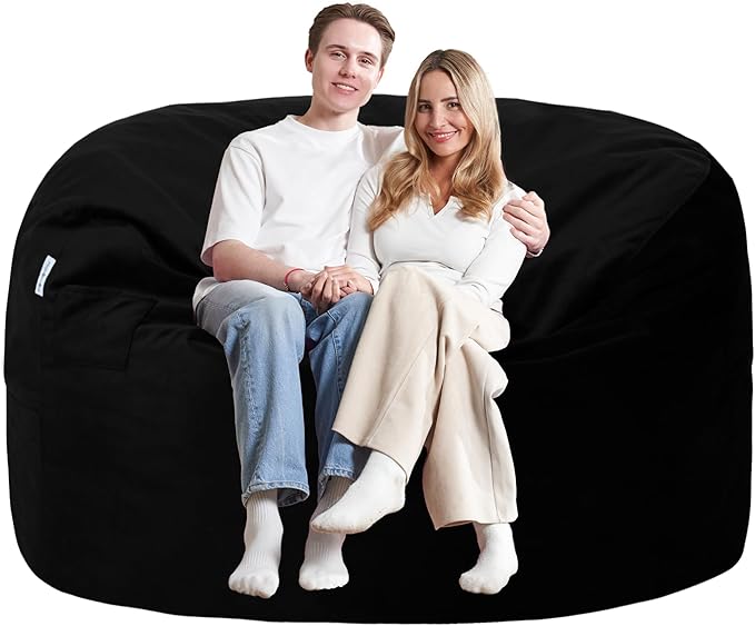 5FT Bean Bag Chair with Ultra Soft Velvet Cover Bean Bag Sofa with Memory Foam by Unknown
