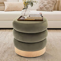 COLAMY Velvet Ottoman Footstool, Tufted Modern Foot Rest Stool by COLAMYINC