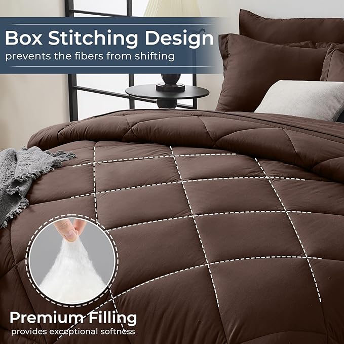 HEVUMYI Brown Full Comforter Set - Image 4