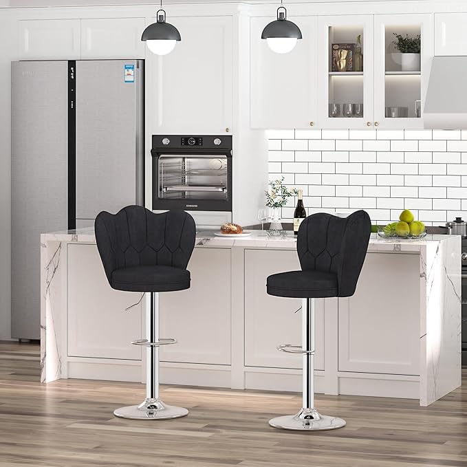 VECELO Bar Stools Set of 4, Adjustable Barstools - Image 2