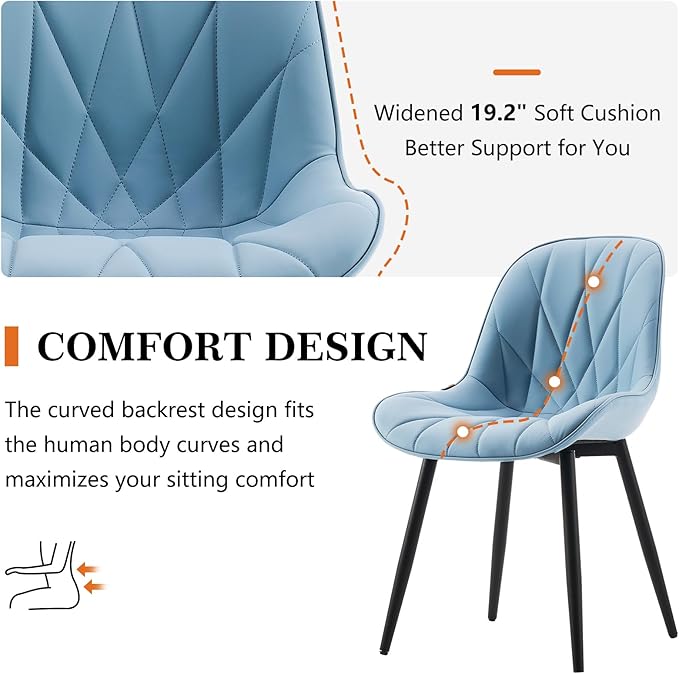 Rowill Dining Chairs Set of 2 Modern Kitchen Chairs - Image 3