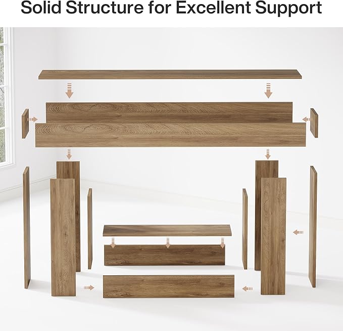 Tribesigns 63" Console Table, Farmhouse 2-Tier Entryway Table - Image 8