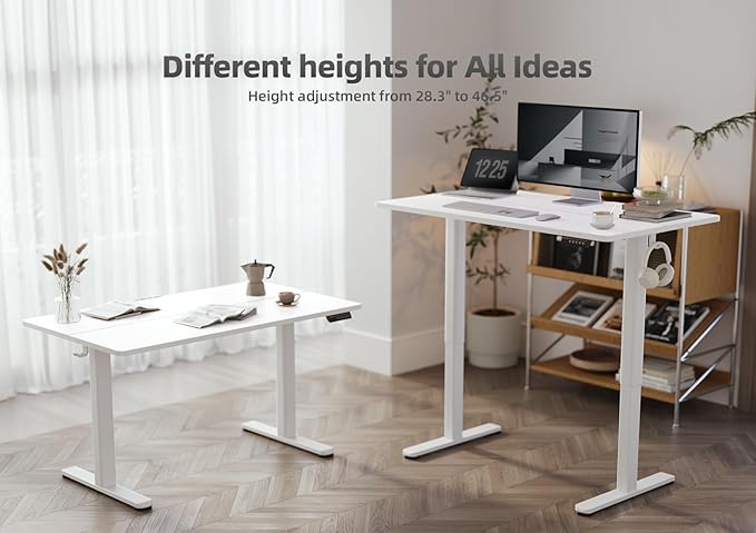 YDN Electric Standing Desk, Adjustable Height Desk 55x24 Inchs Stand up Desk - Image 4