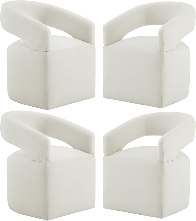 Upholstered Dining Chairs with Removable Casters Barrel Side Armchair with by Kislot