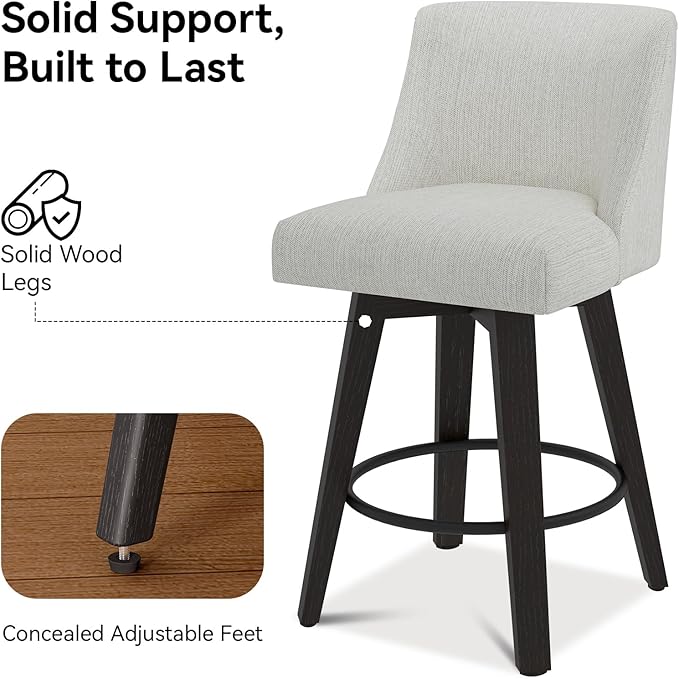 Counter Height Swivel Bar Stools Set of 4, 26 Inch Bar Stools - Image 5