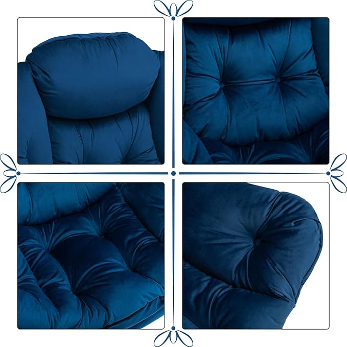 HollyHOME Modern Fabric Large Lazy Chair, Accent Oversized Comfy Reading Chair - Image 5