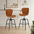 VECELO Quilted Bar Stools Set of 2, Adjustable Bar Height Swivel Bar Stools by VECELO