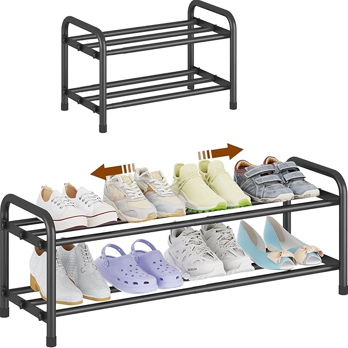 KANAV 2-Tier Expandable Shoe Rack, Adjustable Shoe Organizer & Storage by Shoeracks