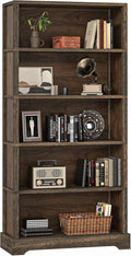 TVU 5-Shelf Wood Bookcase, 65 Inch Tall Bookshelf by Makesyouabetterlife