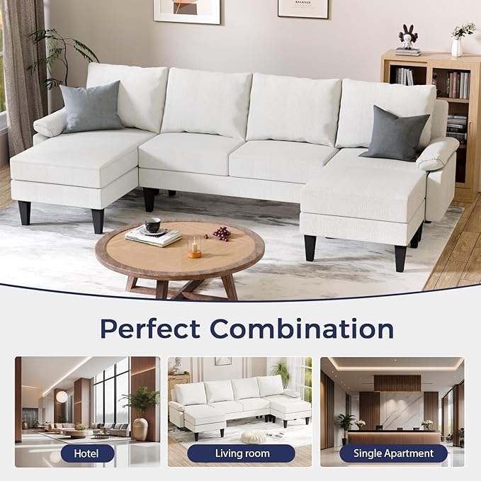U Shaped Sectional Couch, Convertible Modular Sectional Sofa - Image 7