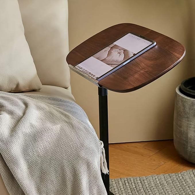 Modern Minimalist C Shaped Side Table, Wooden Sofa Table - Image 3