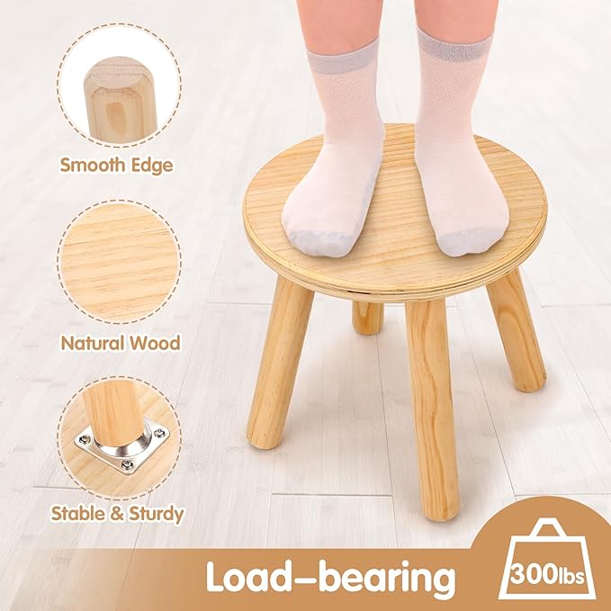 Wingyz Wooden Step Stools for Kids, 10 Inch Solid Kids Chairs Perfect Matched - Image 3