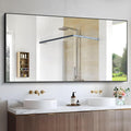 Black Bathroom Mirror for Wall, 60x30 Inch Rectangle Mirrors by Welcometocofeny