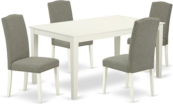 East West Furniture CAEN5-LWH-06 5 Piece Dining Room Furniture Set Includes a by EastWestFurniture