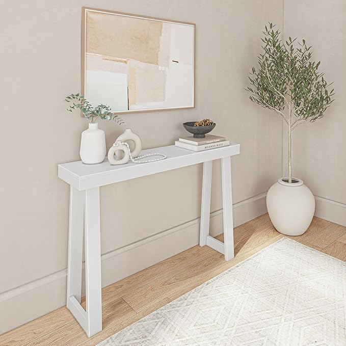 Plank+Beam Solid Wood Console Table, 46.25 Inch, Sofa Table, Narrow Entryway by PlankBeam