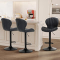 COLAMY Bar Stools Set of 3, Modern Swivel Bar Chairs, Adjustable Faux Leather by COLAMYINC