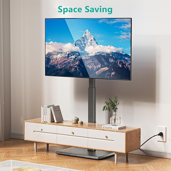 WALI Floor TV Stand with Power Outlet, Tall TV Stand Mount - Image 6