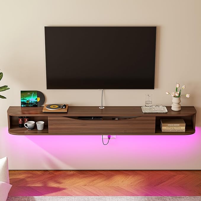 Floating TV Stand, Floating TV Console, Under TV Shelf - Image 9