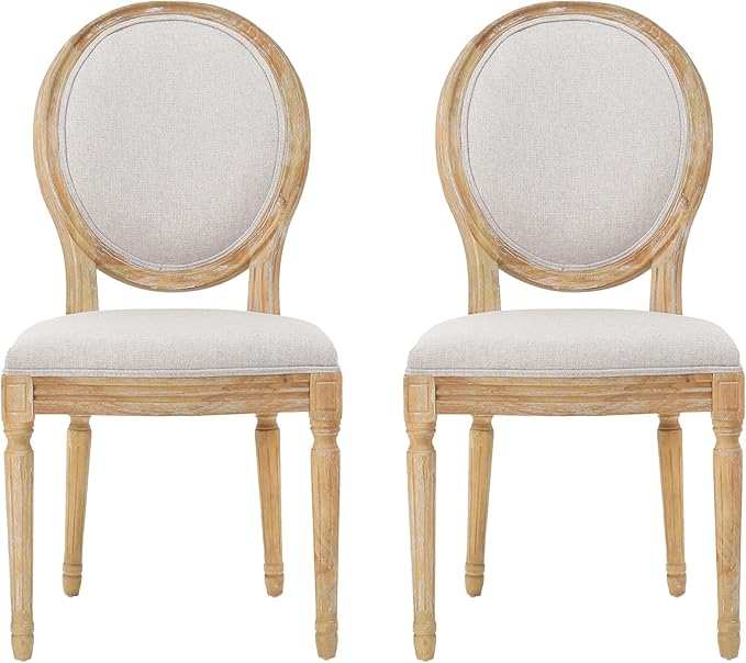 Christopher Knight Home Phinnaeus Polyester Beige Fabric Dining Chair, 2-Pcs Set by ChristopherKnightHome