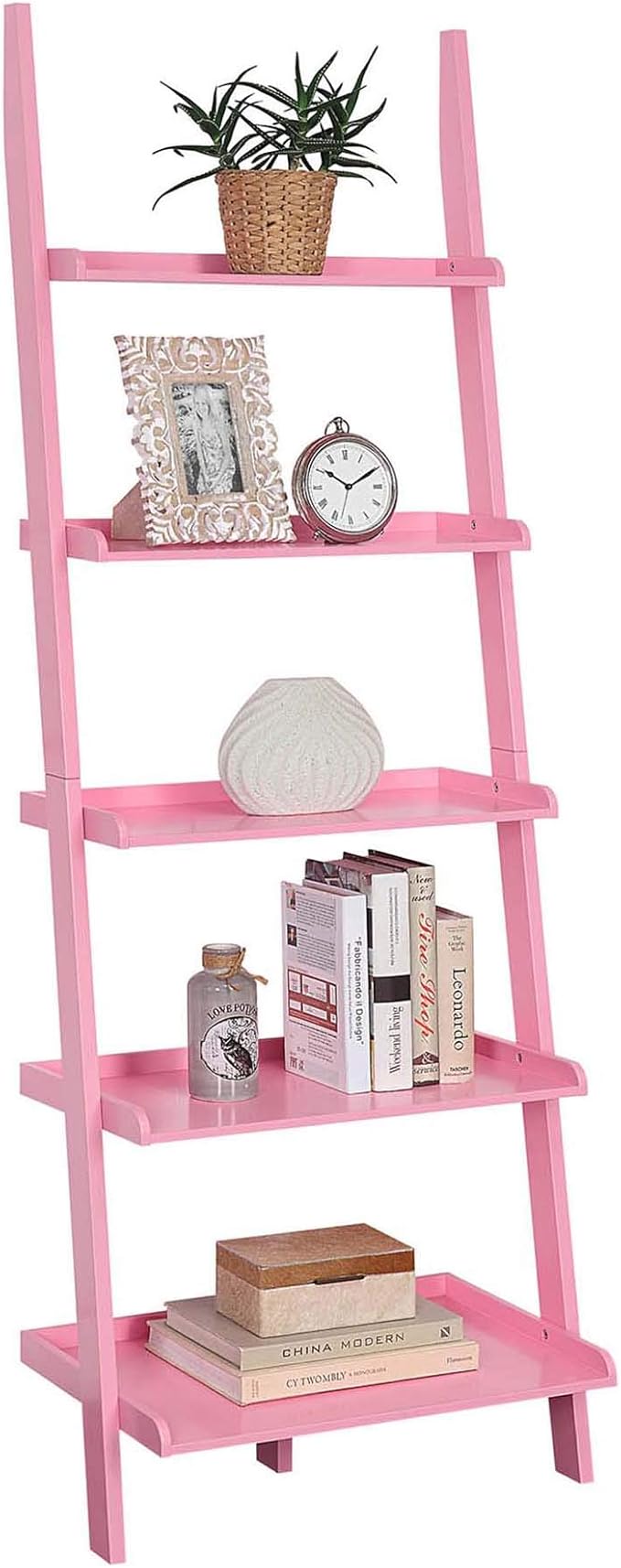 Convenience Concepts American Heritage Bookshelf Ladder, Light Pink - Image 4