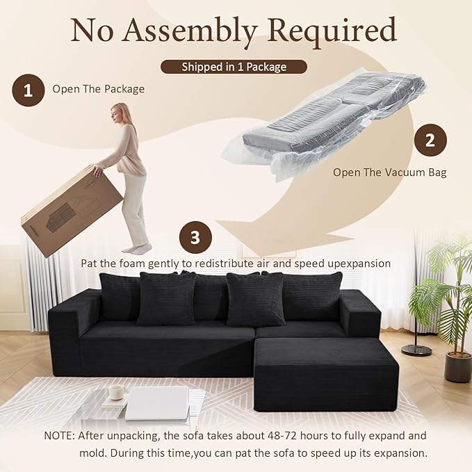 INGEROOM 108" Cloud Sectional Couch - Image 5